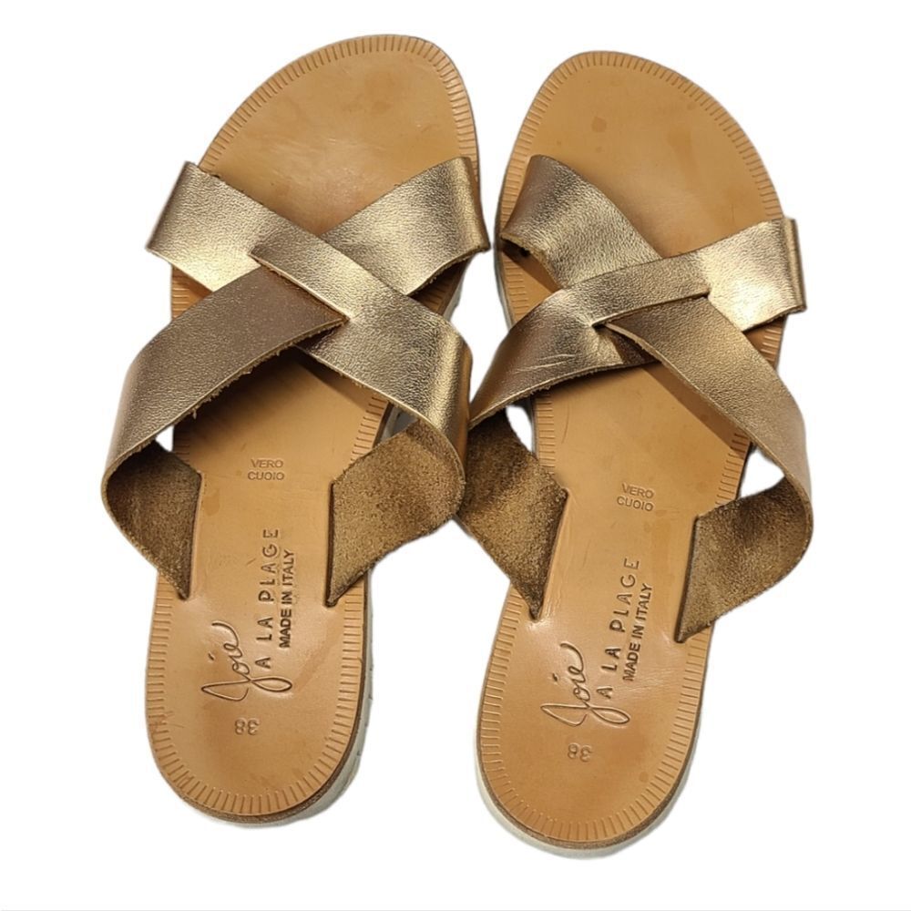 ‎Joie Leather Rose Gold Sandals Size 7.5